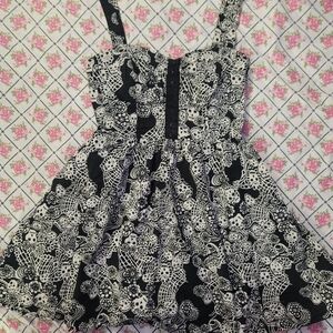 Hot Topic Sugar Skull Mini Dress Corset-Style Bodice